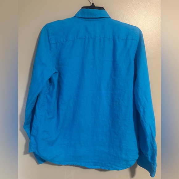 Lauren Ralph Lauren 100% linen women's long roll tab sleeve shirt Sz M - Picture 10 of 10